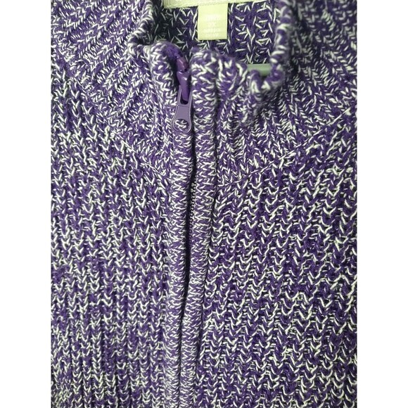Woman Within26/28 Sweater Purple White Marbled Full Zip LS Casual Comfort Pocket - Picture 4 of 11
